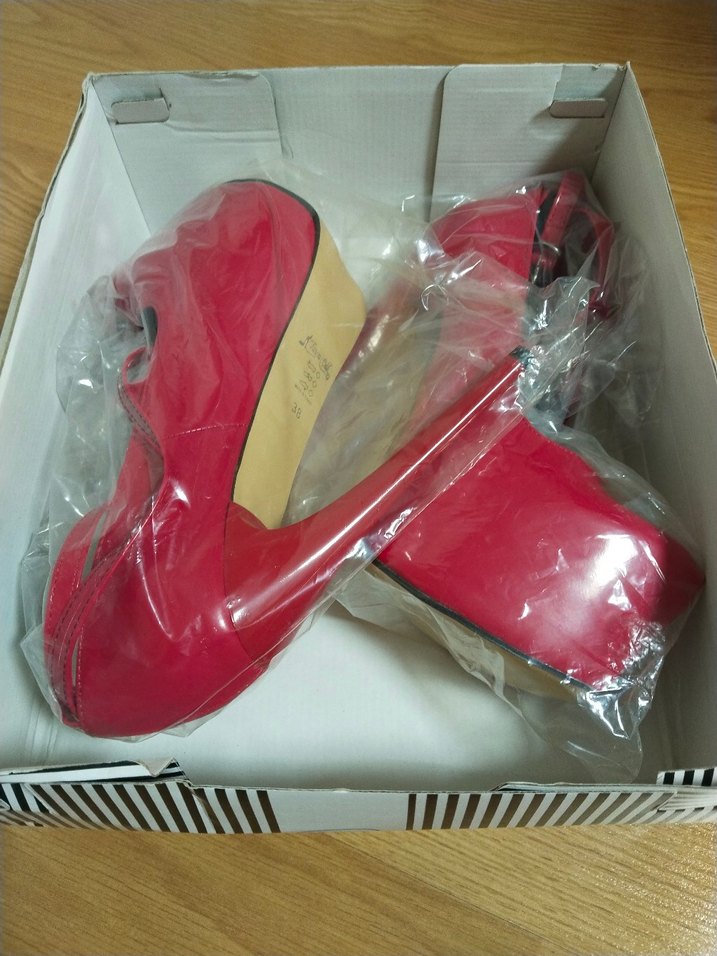 Parlak Kırmızı Stiletto Platform Topuklu - Görsel 5