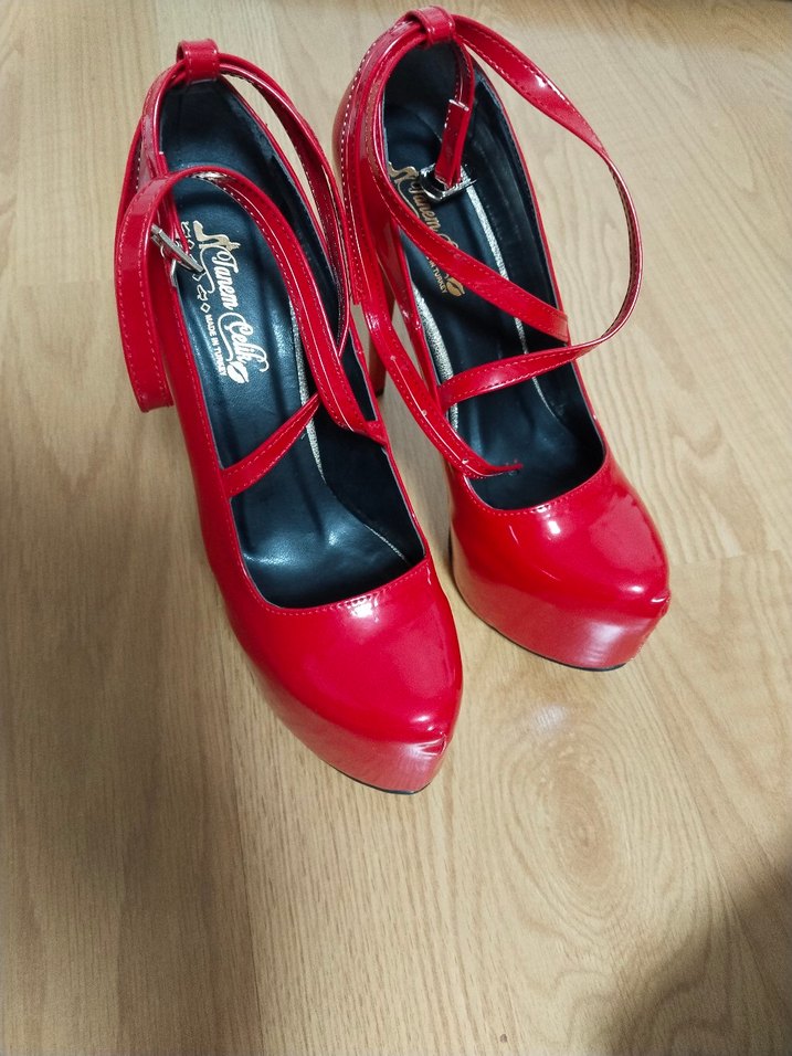 Parlak Kırmızı Stiletto Platform Topuklu - Görsel 2