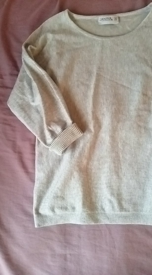 Kadın açık gri Keten Uzun Kollu Basic Kazak - Görsel 2