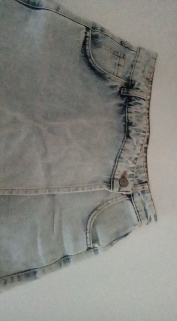 açık mavi Kadın Mini Denim Şort - Görsel 4
