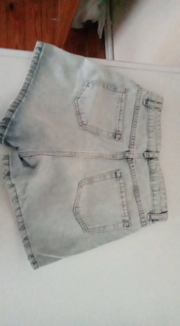 açık mavi Kadın Mini Denim Şort - Görsel 2