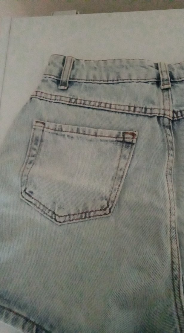 açık mavi Kadın Mini Denim Şort - Görsel 3