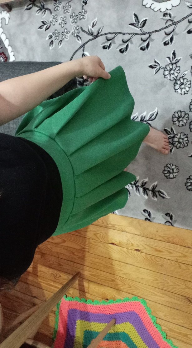 yeşil mini etek - Görsel 3