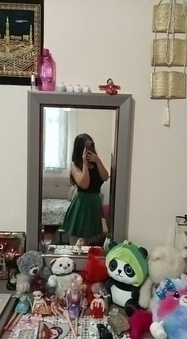 yeşil mini etek - Görsel 2