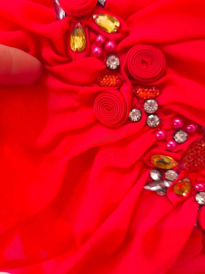 Pembe Drapeli İnce Askılı Uzun Abiye Elbise - Görsel 4