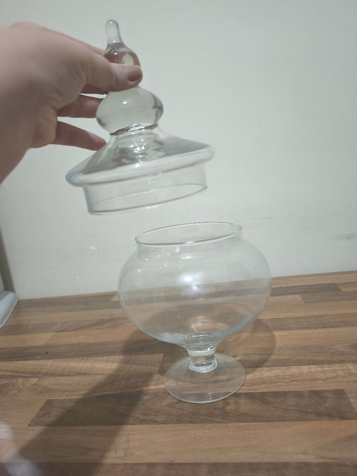 Cam Renkli Cleopatra Cam Sunumluk / kurabiyelik 32 cm - Görsel 5