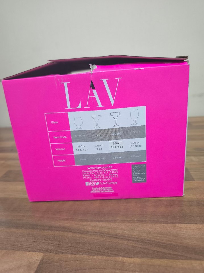 LAV Misket 6'lı Beyaz Kadeh Seti - Görsel 2