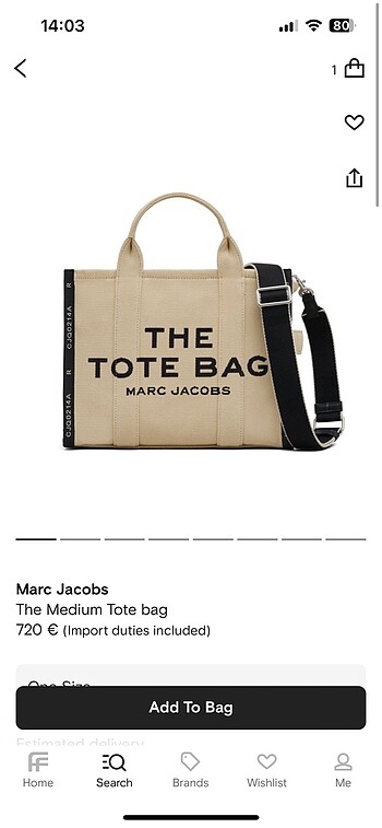 Beden camel Renk MARC JACOBS TOTE BAG