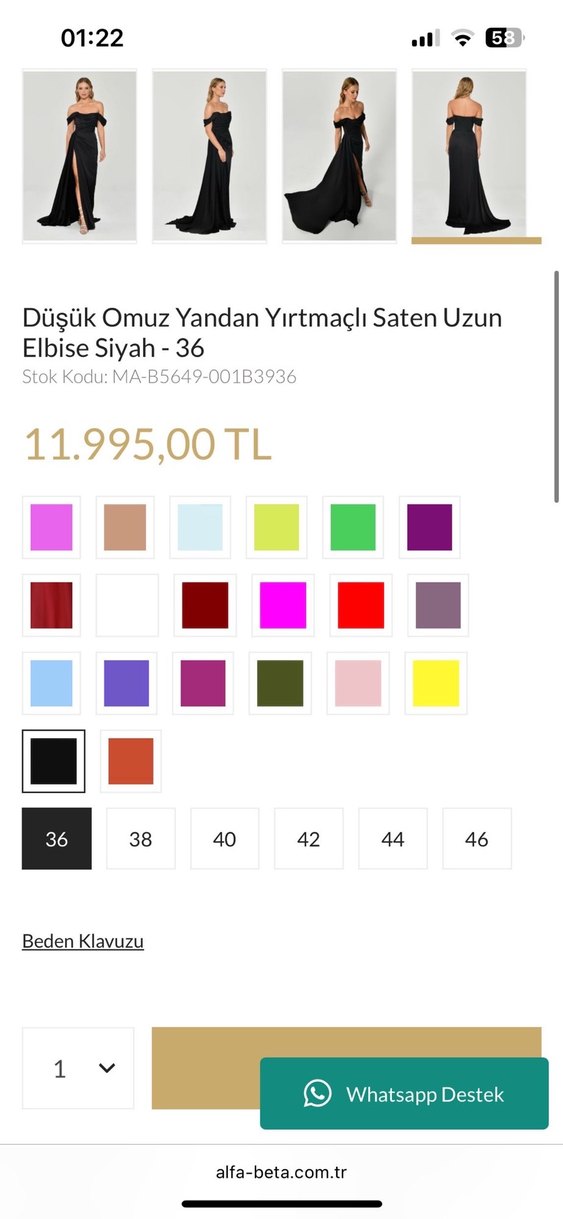 Alfabeta Uzun Siyah Drapeli Abiye Elbise - Görsel 3