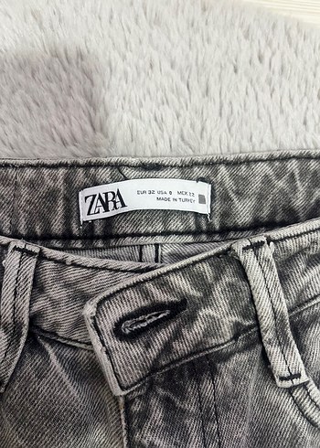 32 Beden gri Renk Zara Straight Fit Jean