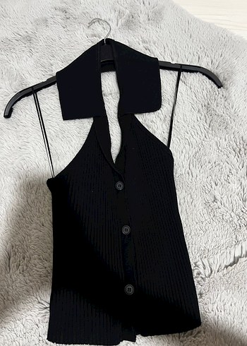 Zara Siyah Halter Yaka Üst - Görsel 2