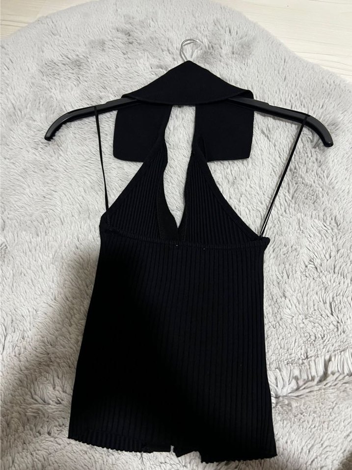 Zara Siyah Halter Yaka Üst - Görsel 3