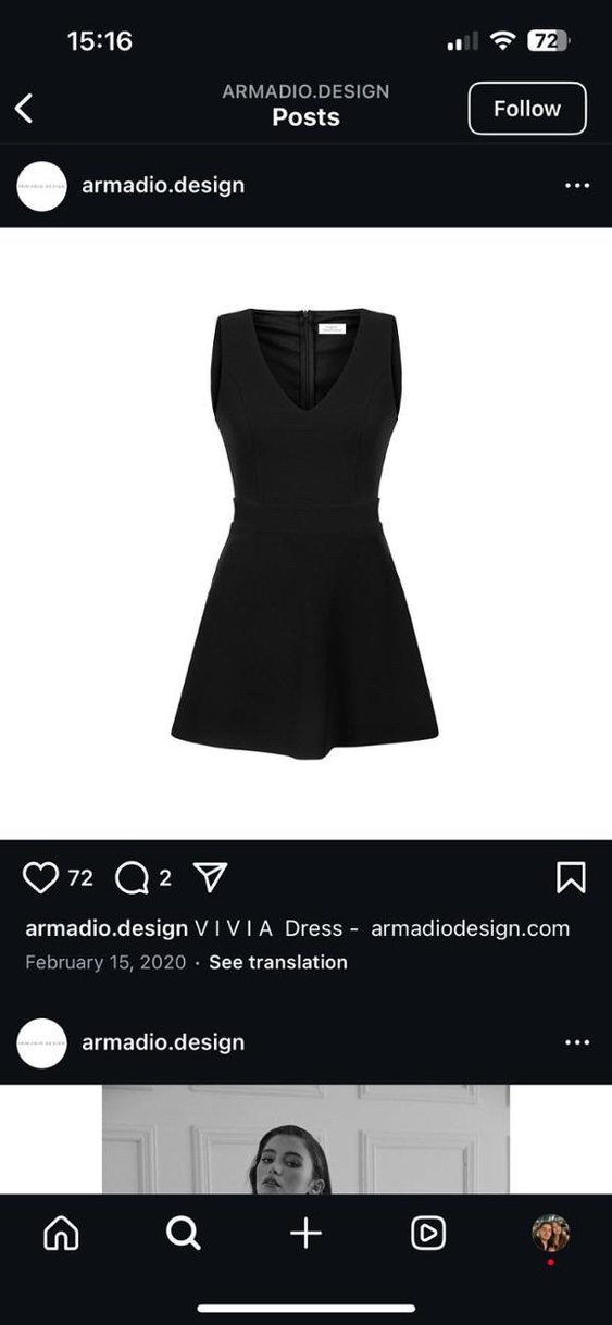 Siyah Mini Elbise - Görsel 2