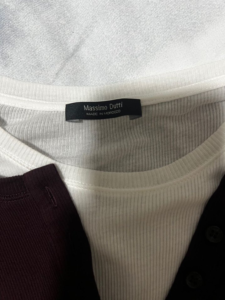 Bordo Düğmeli Kısa Kollu Kadın Tişört - Görsel 3