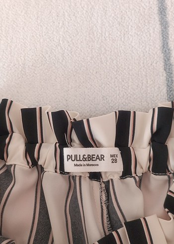 Kadın Çizgili Pilili Kumaş Pantolon - Görsel 3