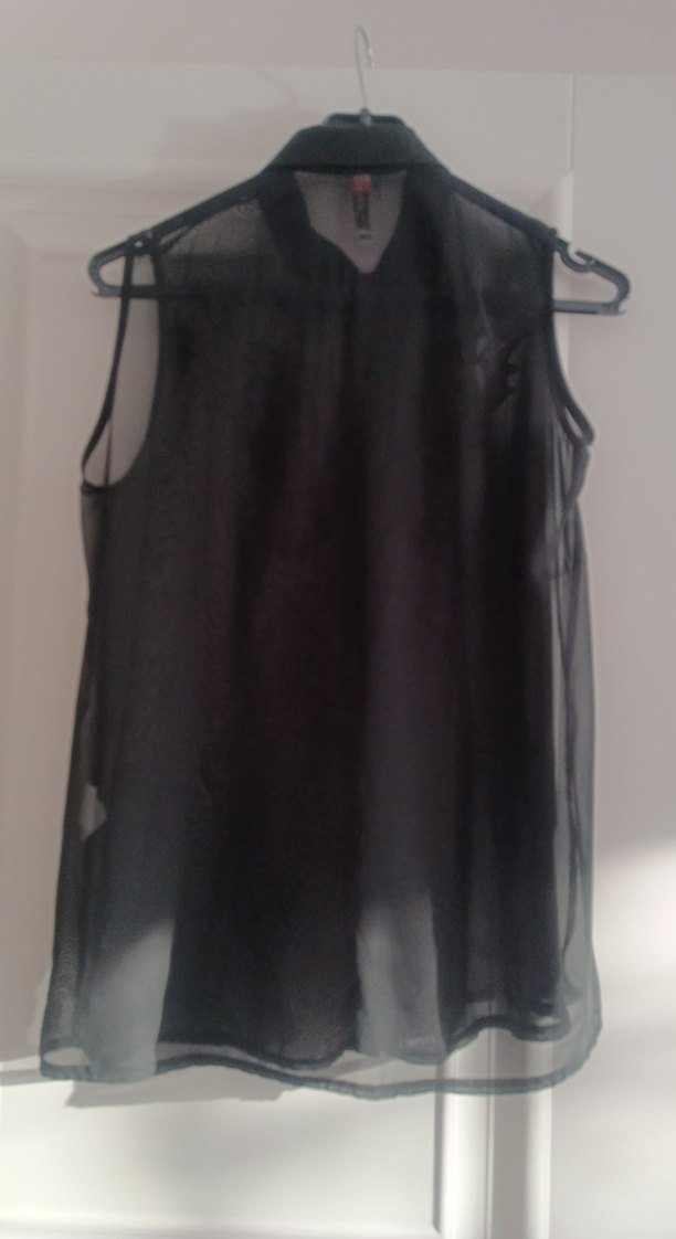 Siyah Şifon Gömlek - Görsel 3