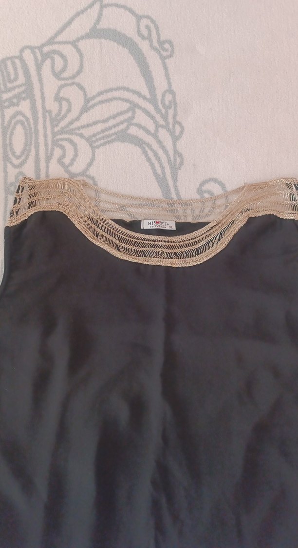 Siyah kayık Yaka Kadın Bluz - Görsel 4