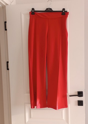 Kadın Kırmızı Uzun Kumaş Pantolon - Görsel 2
