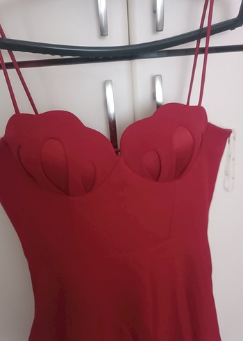 KEİKEİ Marka Kırmızı Midi Elbise - Görsel 2