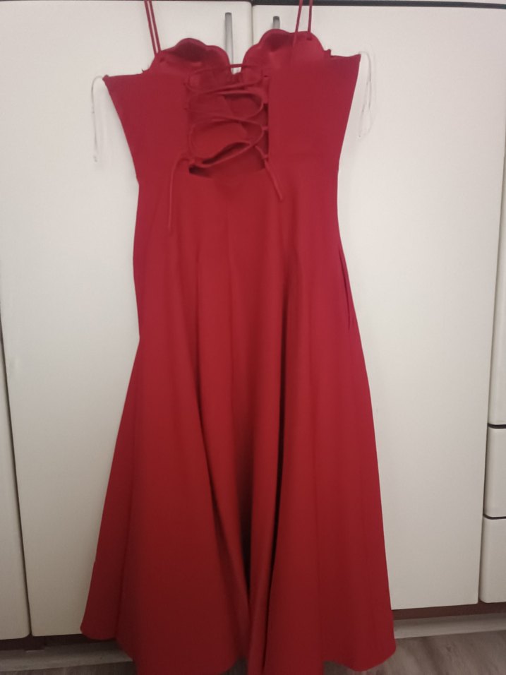 KEİKEİ Marka Kırmızı Midi Elbise - Görsel 3