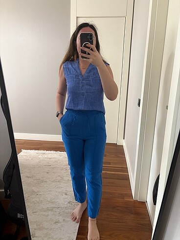 Saks mavisi pantolon