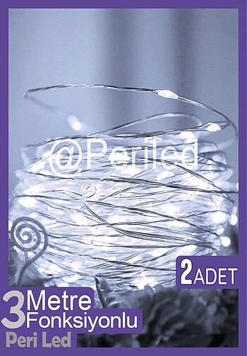 3 Metre Beyaz Peri Led - 3 Fonksiyonlu Periled - 2 Adet