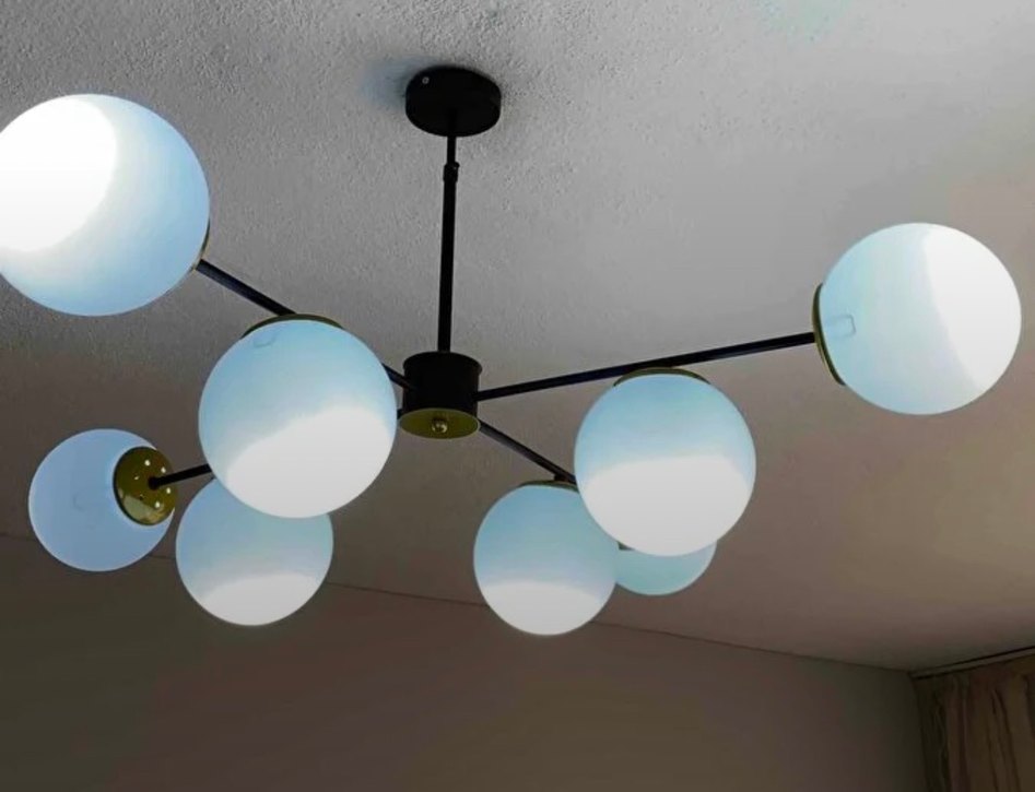 Ömür Avize Sicilya Modern Sekizli Camlı - Görsel 2