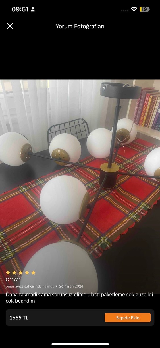 Ömür Avize Sicilya Modern Sekizli Camlı - Görsel 3