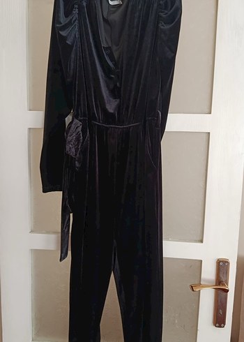 Siyah Kadın Uzun Tulum, Kemerli, Gotik Stil