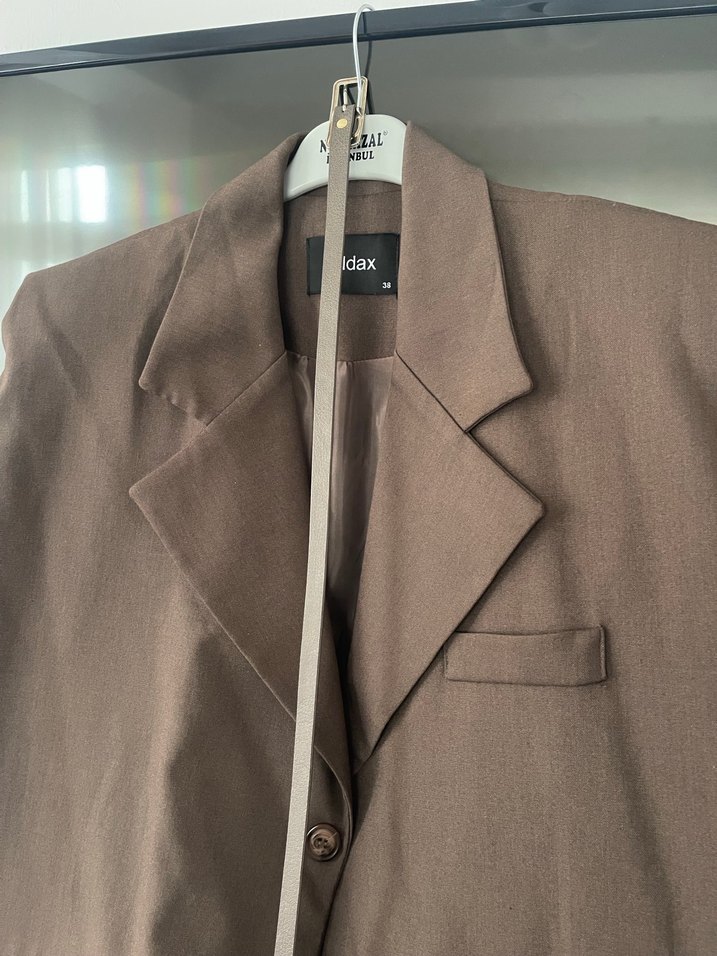 Kahverengi Kolsuz Ofis Blazeri - Görsel 4