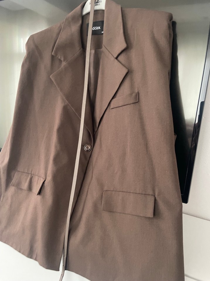 Kahverengi Kolsuz Ofis Blazeri - Görsel 2