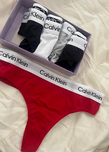 Calvin Klein Kadın Kırmızı Midi Slip
