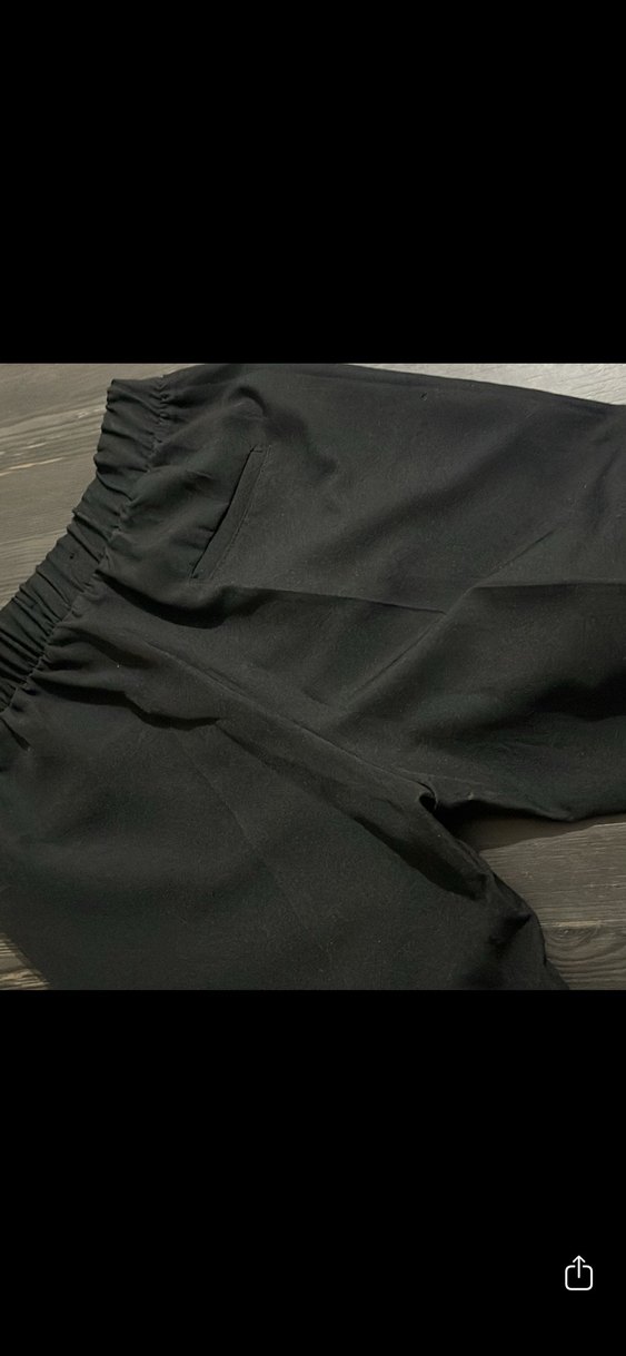 Siyah Kadın Kemerli Uzun Kumaş Pantolon - Görsel 2