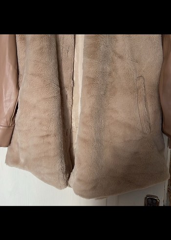 Vizon Kürklü Deri Kadın Ceket - Görsel 2