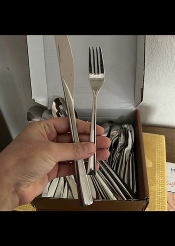 Gri Paslanmaz Çelik Çatal Kaşık Seti korkmaz - Görsel 2
