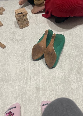 Zara yeşil Süet Tokalı Stiletto Kadın Ayakkabı - Görsel 6