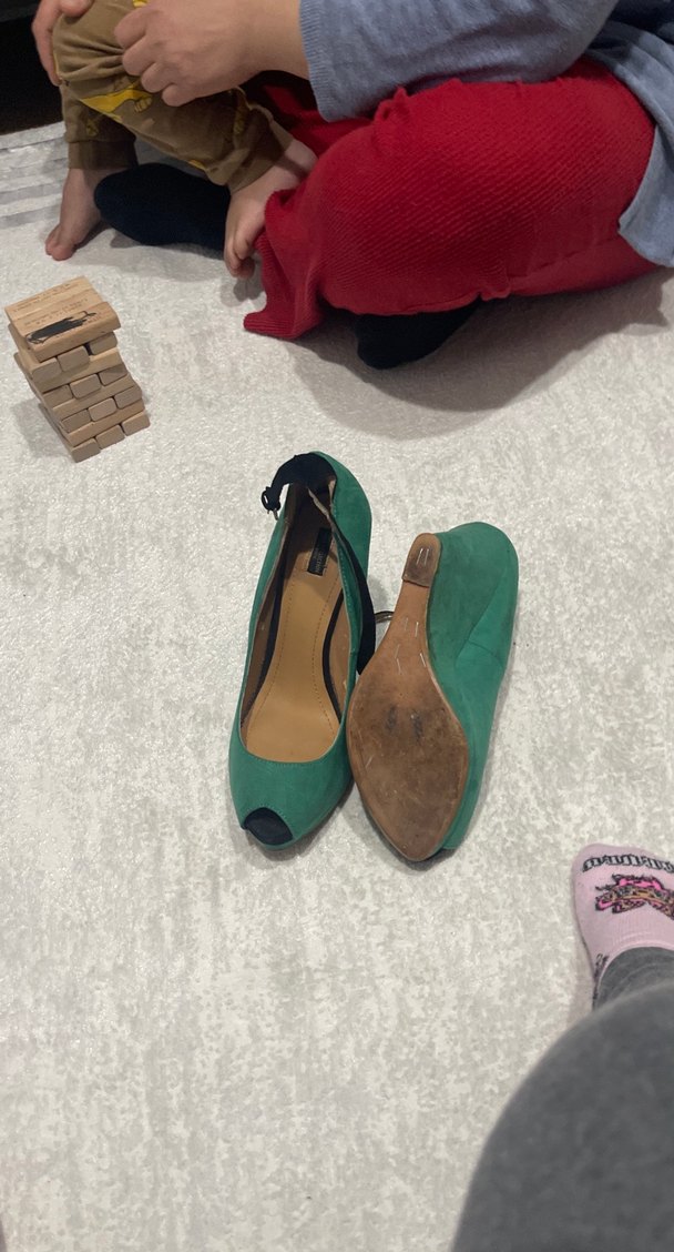 Zara yeşil Süet Tokalı Stiletto Kadın Ayakkabı - Görsel 5