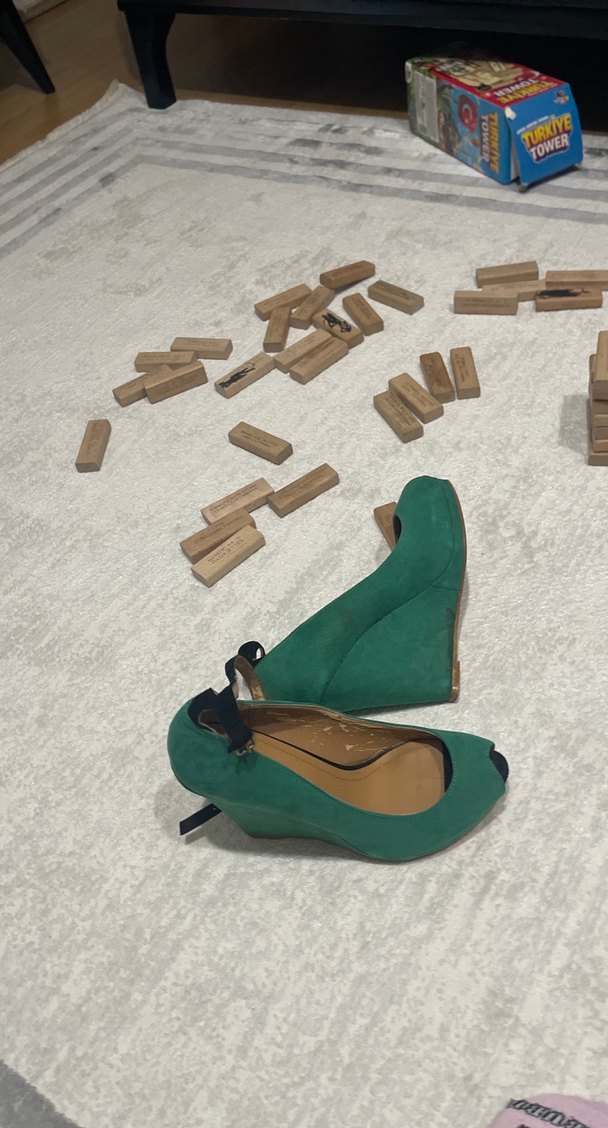 Zara yeşil Süet Tokalı Stiletto Kadın Ayakkabı - Görsel 3