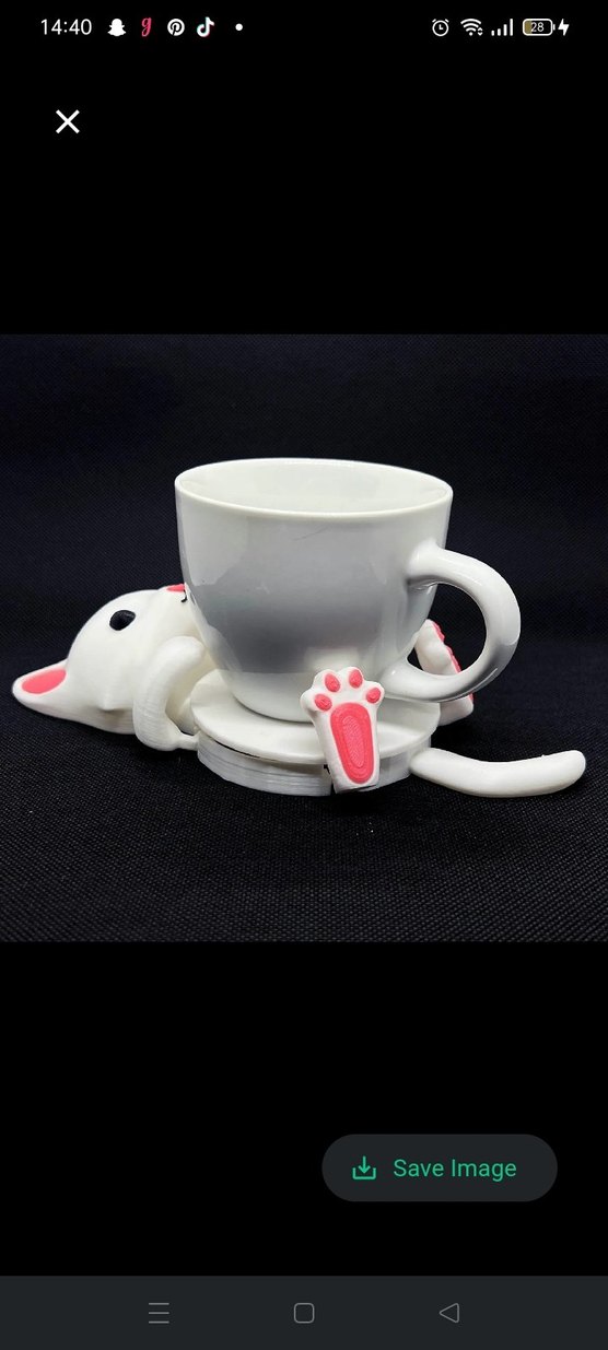 Beyaz Kedi Figürlü bardak altlığı - Görsel 2