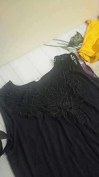 m Beden Yakası desenli bluz/tshirt