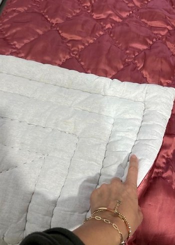 Bordo Parlak içi yünlü yorgan sıfır yeni - Görsel 2