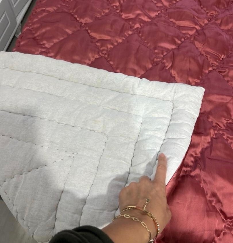 Bordo Parlak içi yünlü yorgan sıfır yeni - Görsel 2