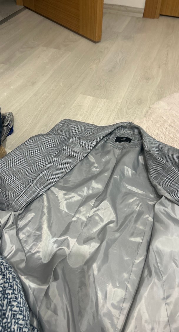 Gri Düğmeli Kadın Blazer Ceket - Görsel 5