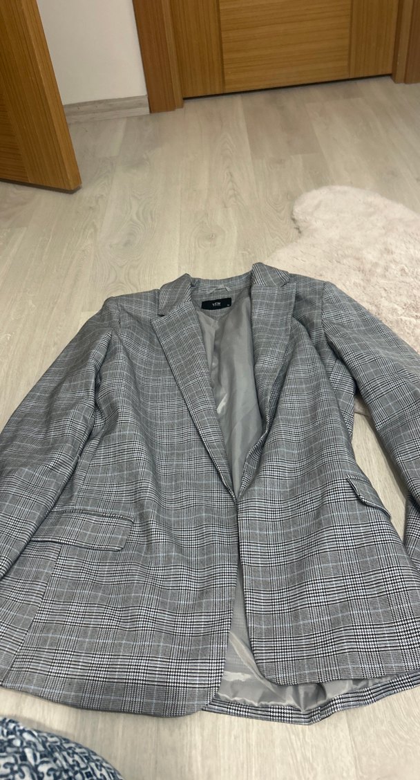 Gri Düğmeli Kadın Blazer Ceket - Görsel 2
