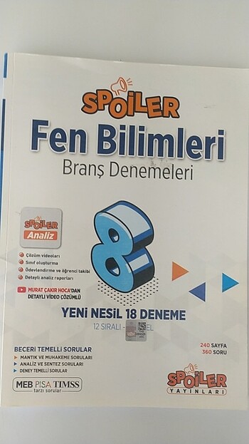 spoiler yayınları 8. sınıf fen bilimleri deneme sınavı 