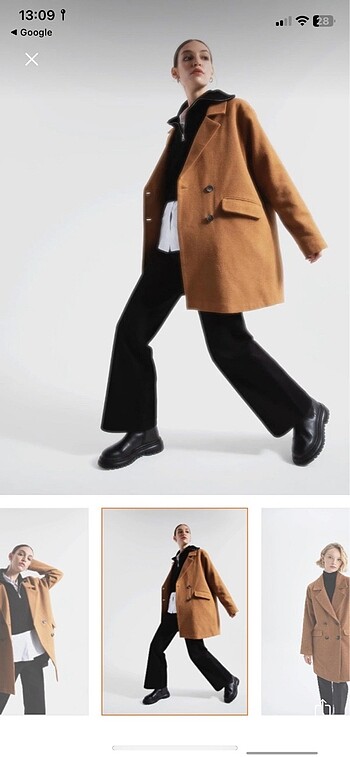 Oversize fit kaşe kaban