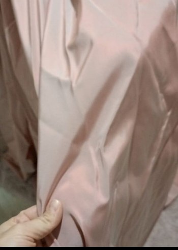 Pembe Drapeli Uzun Abiye Elbise - Görsel 4