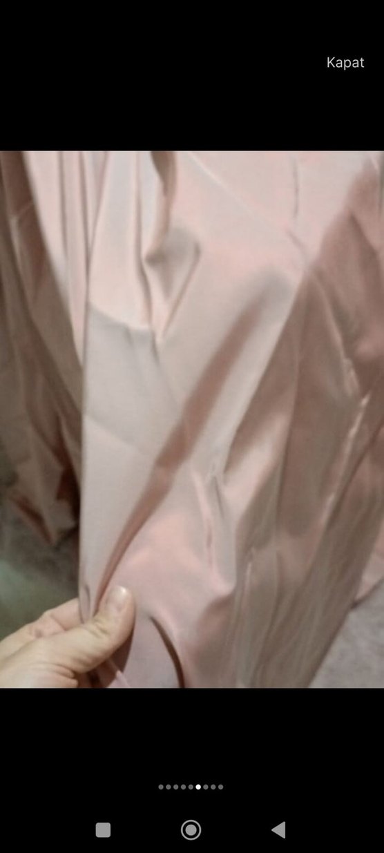 Pembe Drapeli Uzun Abiye Elbise - Görsel 4