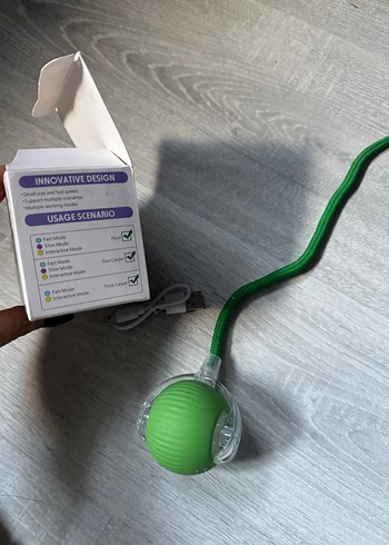 Yeşil Kedi Oyuncağı Hareketli Top - Görsel 2