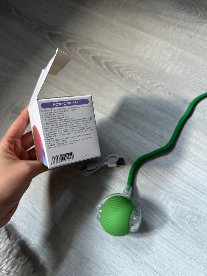 Yeşil Kedi Oyuncağı Hareketli Top - Görsel 3